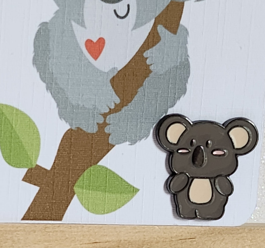 Koala Bear Enamel Pin Badge On Gift Card Koala Cuddles Pin Badge Friendship Koala Bear Pink And Grey Hang In There Positive Affirmation