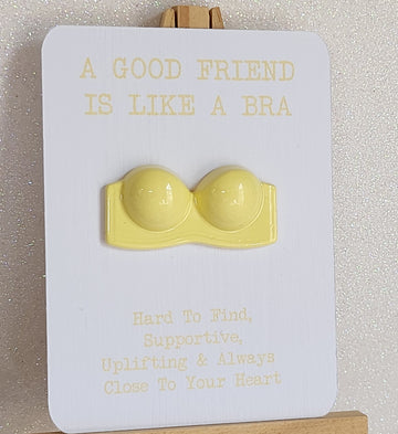 Bra Pocket Hug On Gift Card 'A Good Friend Is Like A Bra Hard To Find Supportive Uplifting & Always Close To Your Heart' Friend Hug Token (Copy)