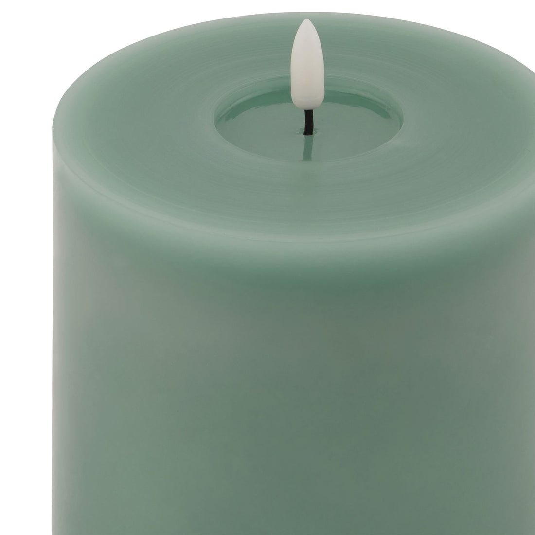 LED Real Wax Candle Sage Green LED Technology Battery Operated