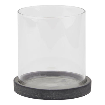 Amalfi Grey Standard Hurricane Lantern Indoor Outdoor Use Weather Resistant Finish