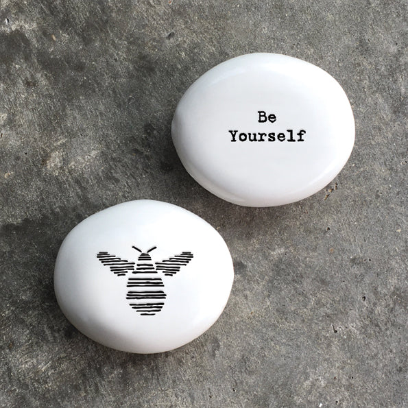 East Of India Porcelain Pebble Be Yourself.