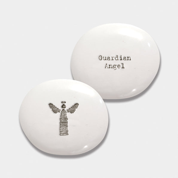 East Of India Porcelain Pebble Guardian Angel.