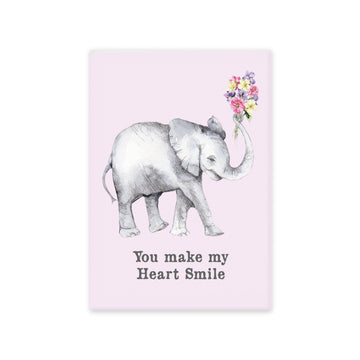 Elephant Fridge Magnet - You Make My Heart Smile.