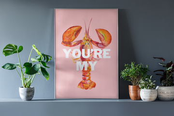 Wall Art You’re My Lobster Print: 5x7 Blue Iris Designs