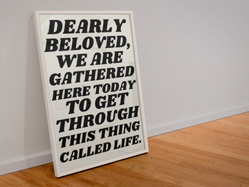 Wall Art Dearly Beloved Music Inspired Print: 5x7 Unframed Blue Iris Designs