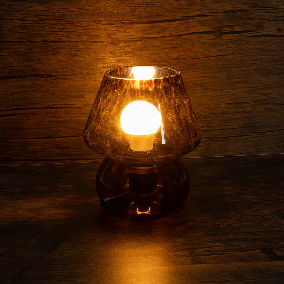 Leopard Print Glass Table Lamp