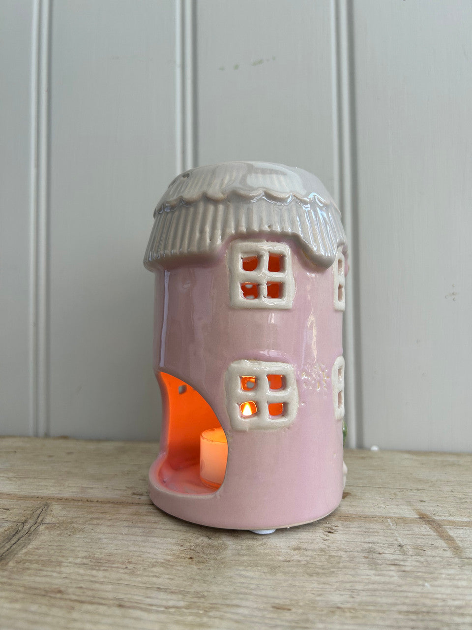 Ceramic Pink Pottery House Wax Melt Burner Home Fragrance