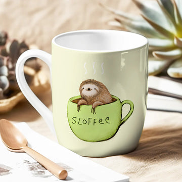 Sloth Bone China Mug Cute Sloth Mug 'Sloffee' Design By Sophie Corrigan