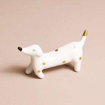 Lisa Angel Ceramic Sausage Dog Ring Holder Dachshund