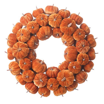 Velvet Orange Pumpkin Wreath By Heaven Sends.