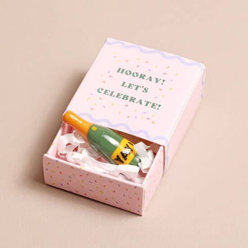 Lisa Angel Tiny Matchbox Ceramic Tokens - Champagne Bottle.