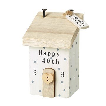 Heaven Sends Happy 40th Birthday Wooden House