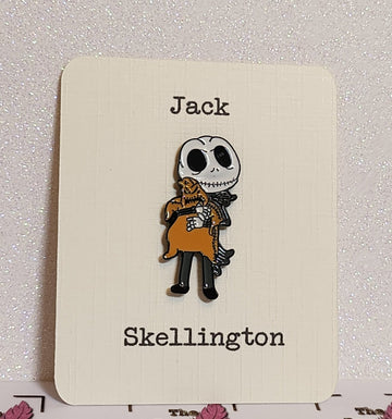 Jack Skellington Enamel Badge On Gift Card Nightmare Before Christmas Jack And Sally Pumpkin King Tim Burton Film
