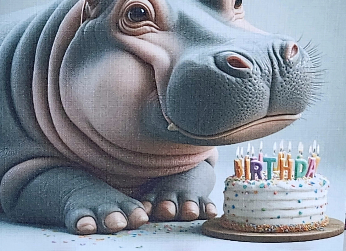 Hippo Birthday Card