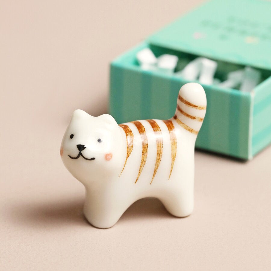 Lisa Angel Tiny Matchbox Ceramic Hug Token Matchbox Ceramic Cat 'You're Purrfect' Lisa Angel Positivity Gift