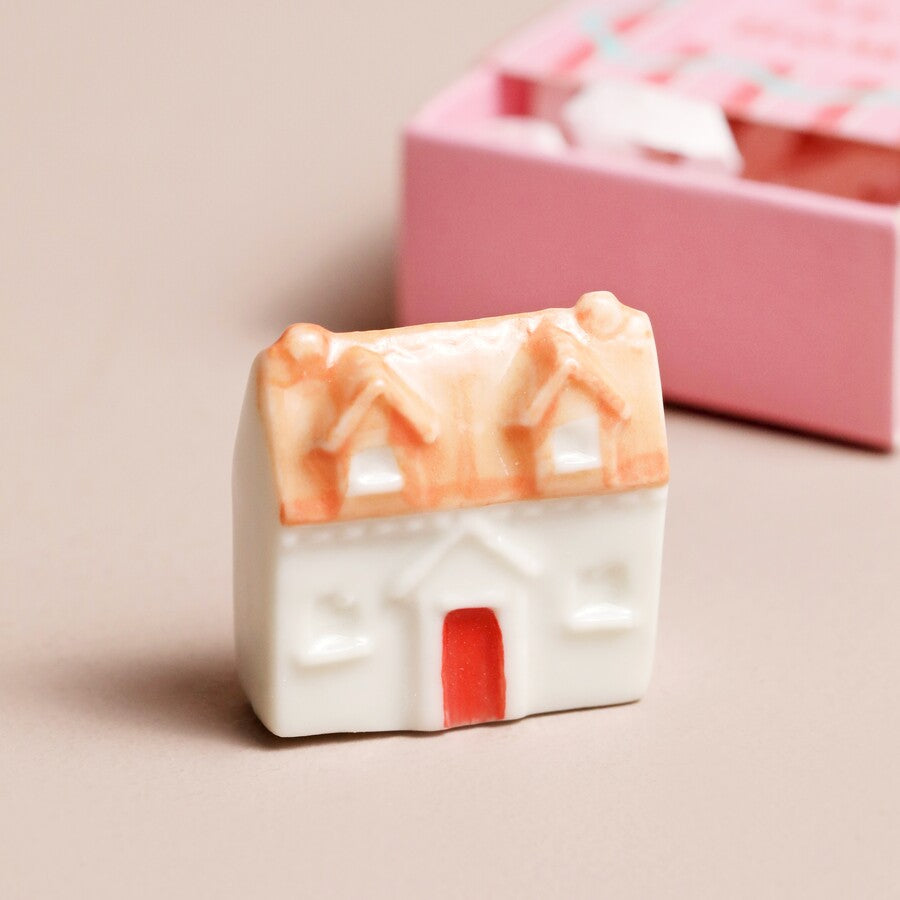 Lisa Angel Tiny Matchbox Ceramic Hug Token Matchbox Ceramic House 'Happy New Home' Lisa Angel Positivity Gift