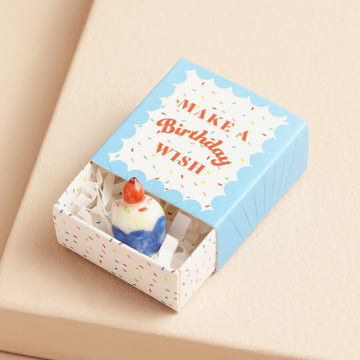 Lisa Angel Tiny Matchbox Ceramic Hug Token Matchbox Ceramic Birthday Cake 'Make A Birthday Wish'' Lisa Angel Positivity Gift (Copy)