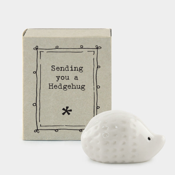 East Of India Matchbox Hedgehog 'Sending You A Hedgehug' Porcelain Hedgehog Figure