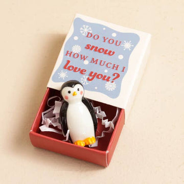 Lisa Angel Tiny Matchbox Ceramic Token -  Penguin.