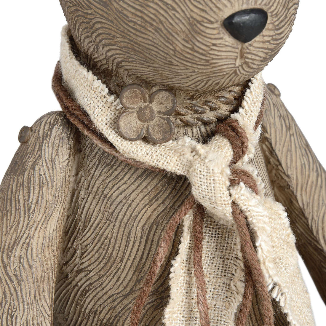 Bruno The Bunny Rabbit Standing Figure Brown Resin Rabbit Wearing Scarf 33cm Tall