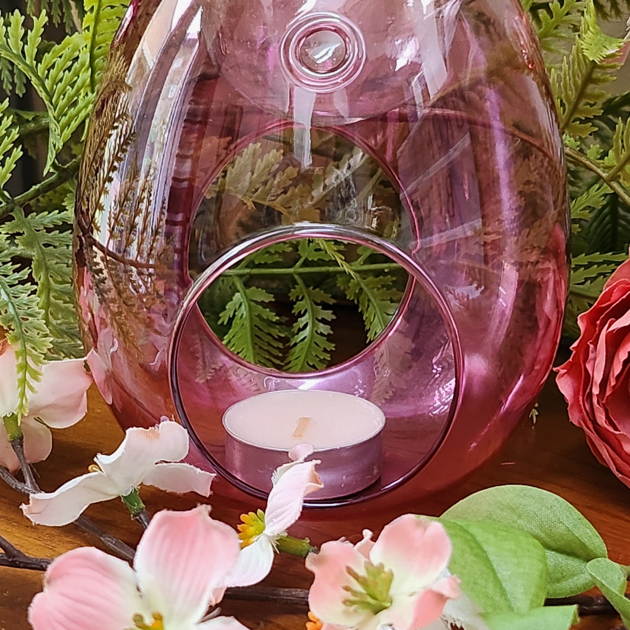 Wax Melt Burner Blush Pink Handblown Glass Melt Burner In Gift Box Birthday Anniversary Wedding Mother's Day Gift Idea Home Fragrance