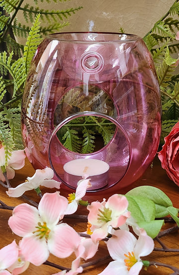 Wax Melt Burner Blush Pink Handblown Glass Melt Burner In Gift Box Birthday Anniversary Wedding Mother's Day Gift Idea Home Fragrance