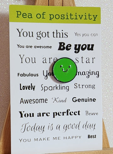 Positive Enamel Pin Badge  'Pea Of Positivity, You Got This You Are A Star' Pea Pin Badge On Gift Card  Breakup Mental Health Suicide Prevention Self Esteem Positive