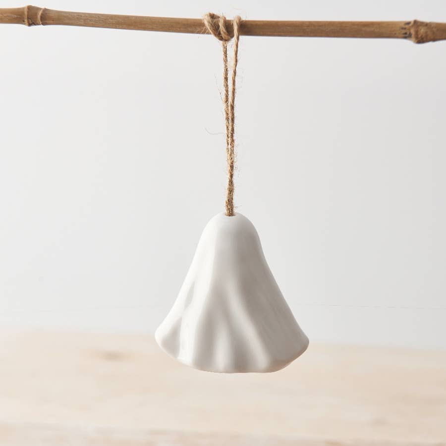 Ghost Hanging Decoration 'Hello Pumpkin' - Ceramic.