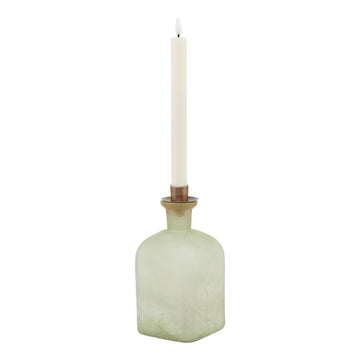 Sage Large Candleholder Vase Smoked Sage And Aged Brass Candleholder Vase