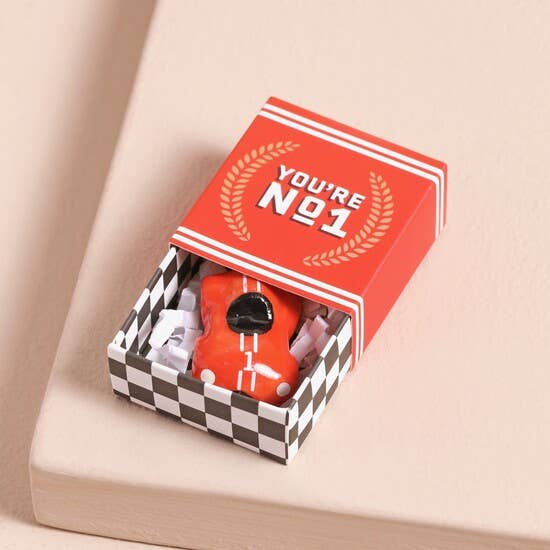 Lisa Angel Tiny Matchbox Ceramic Token -  Racing Car.