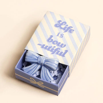 Lisa Angel Tiny Matchbox Ceramic Token -  Bow 'Life is Bow-utiful'.