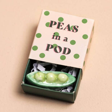 Lisa Angel Tiny Matchbox Ceramic Tokens - Peas In A Pod.