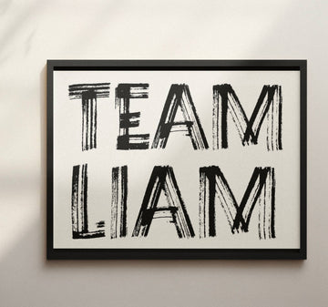 Wall Art Team Liam Oasis Inspired Print: A4 Unframed Blue Iris Designs