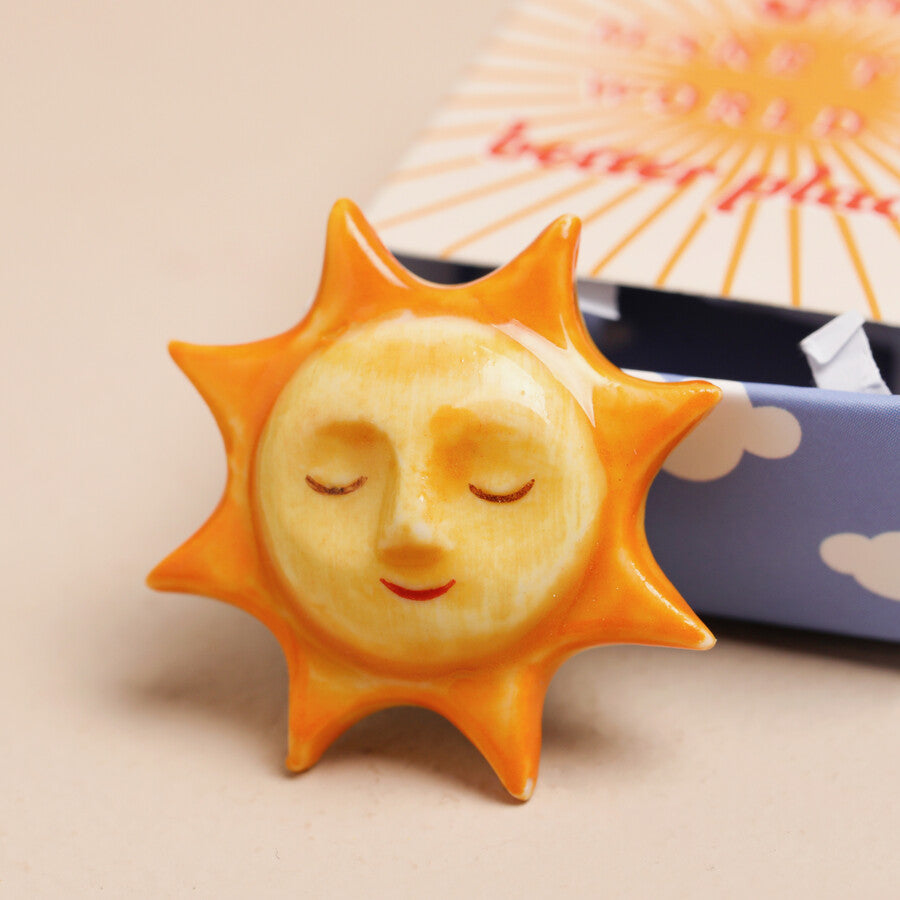 Lisa Angel Tiny Matchbox Ceramic Hug Token Matchbox Ceramic Sunshine 'You Make The World A Better Place' Lisa Angel Positivity Gift