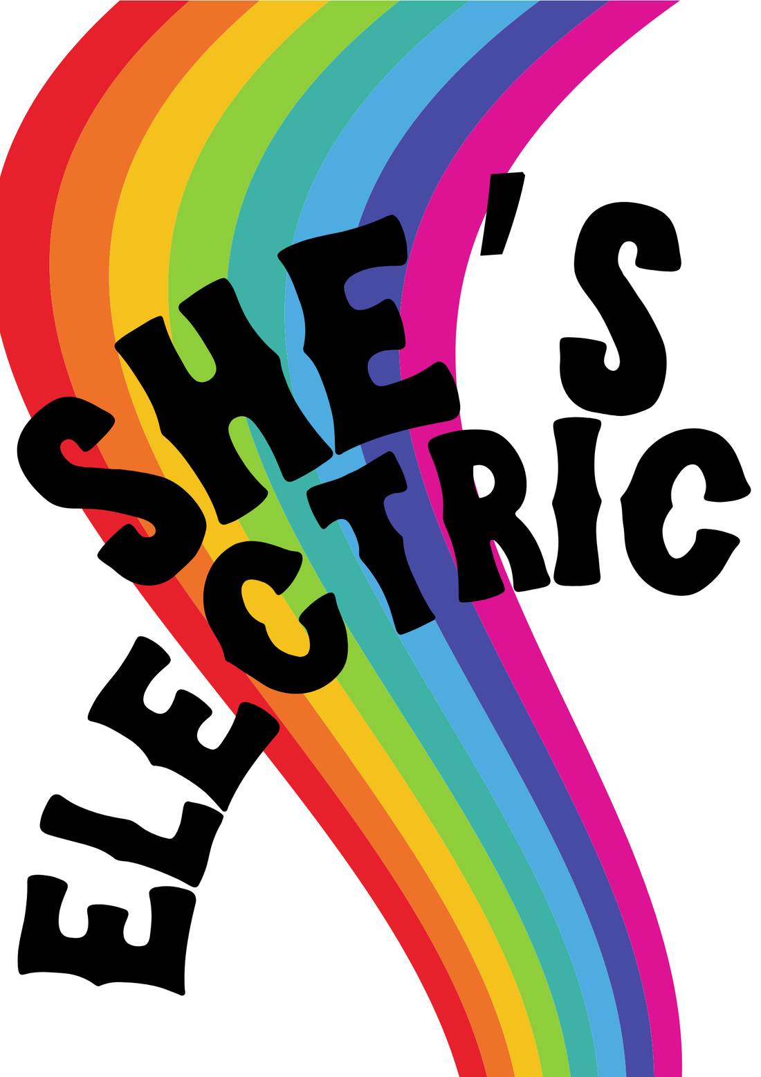 Wall Art She’s Electric Print: A4 Blue Iris Designs Music Inspired.