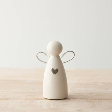 Angel Ceramic Ornament With Wire Wings Medium.