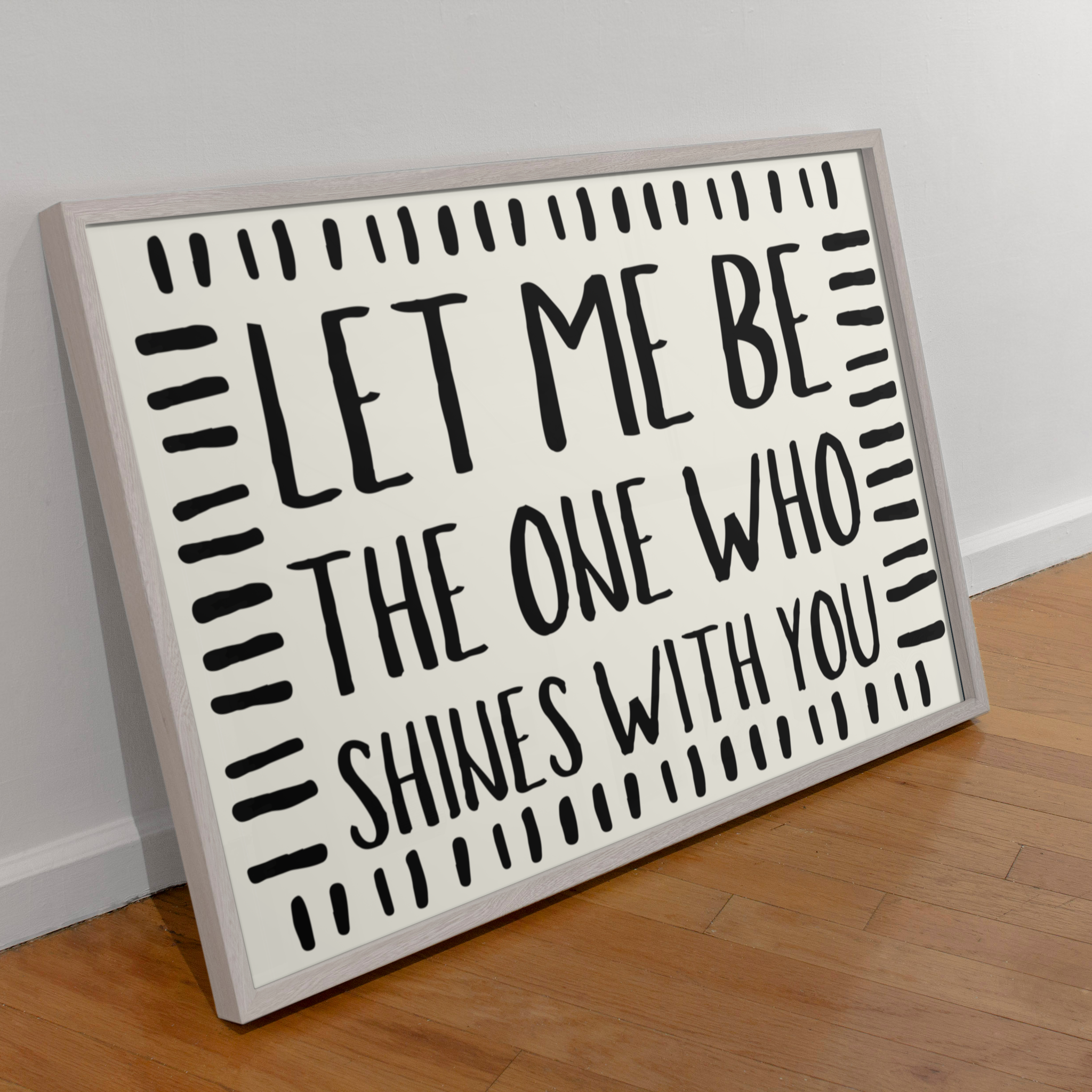 Wall Art Oasis Inspired Let Me Be The One Who Shines With You Print: 10x8 Unframed Blue Iris Designs