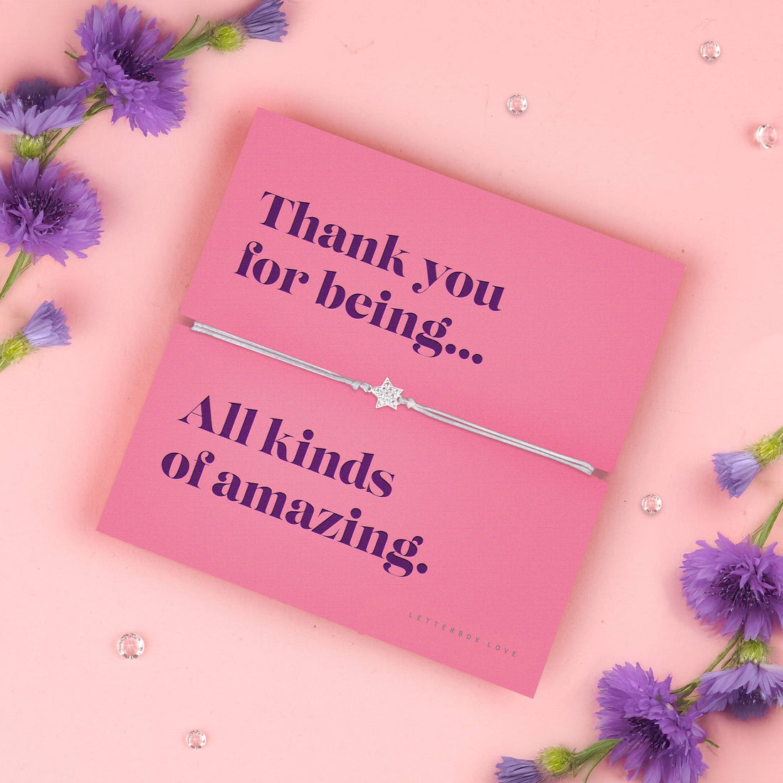 Thank you for Being Amazing Bracelet Letter Box Love Positive Affirmation.
