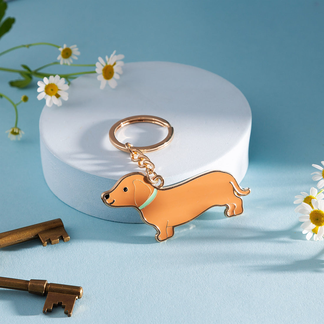 Dachshund Enamel Keyring By Sass & Belle