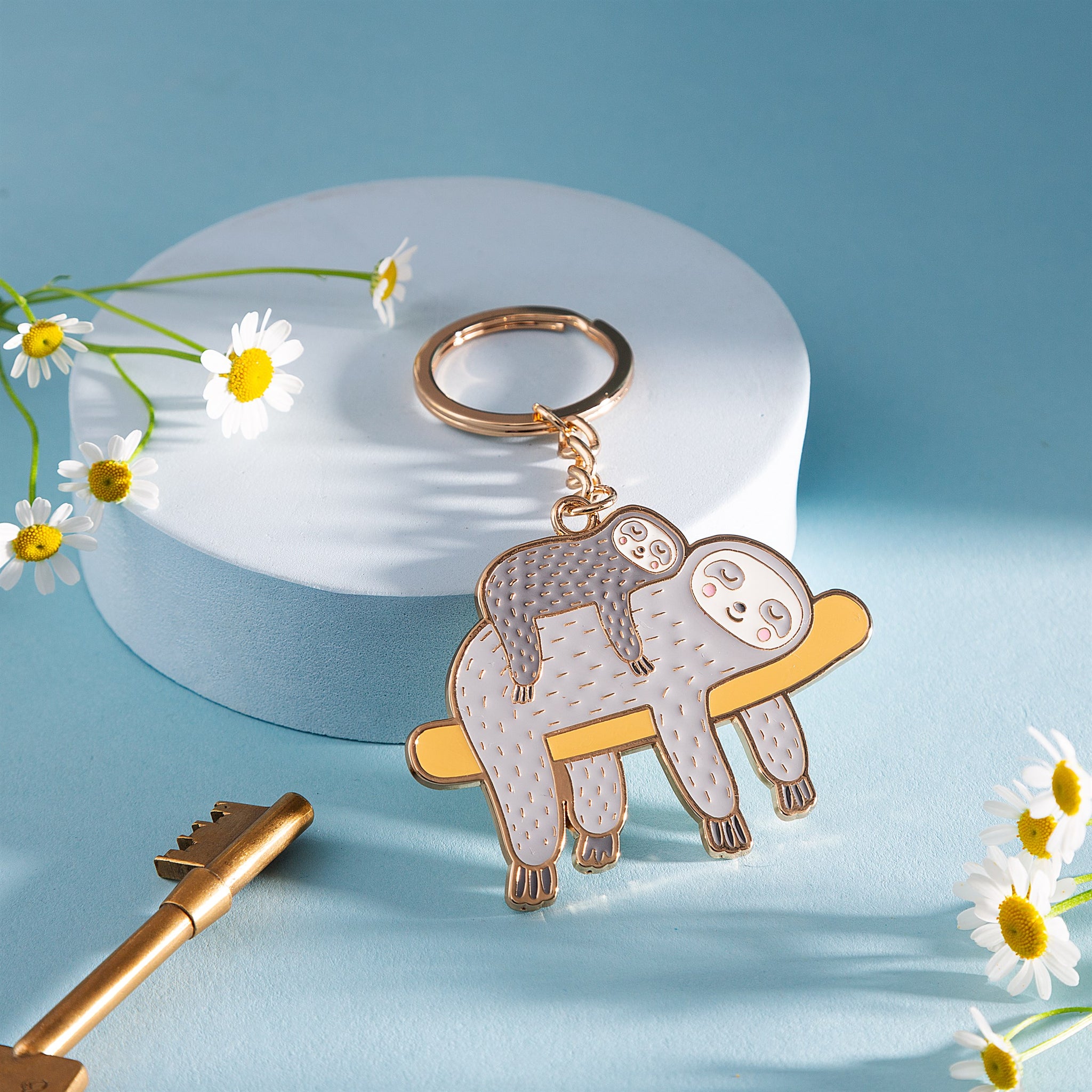 Sloth Enamel Keyring By Sass & Belle