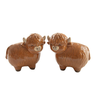 Highland Cow Salt & Pepper Shakers By Sass & Belle