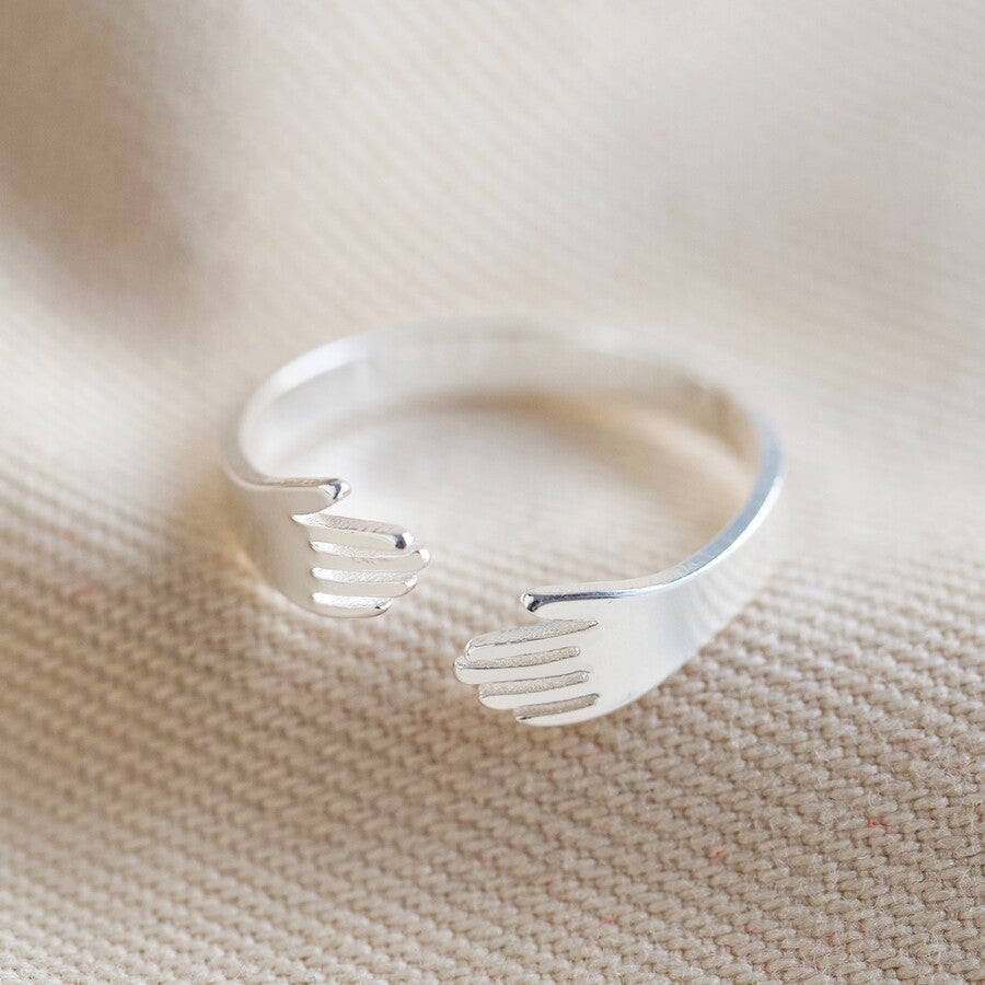 Silver Adjustable Hug Ring By Lisa Angel