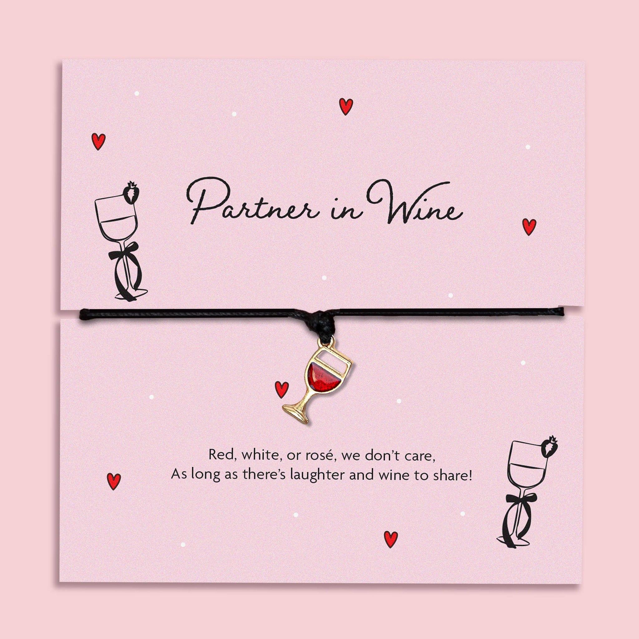 Partner in Wine Friendship Bracelet Letterbox Love.
