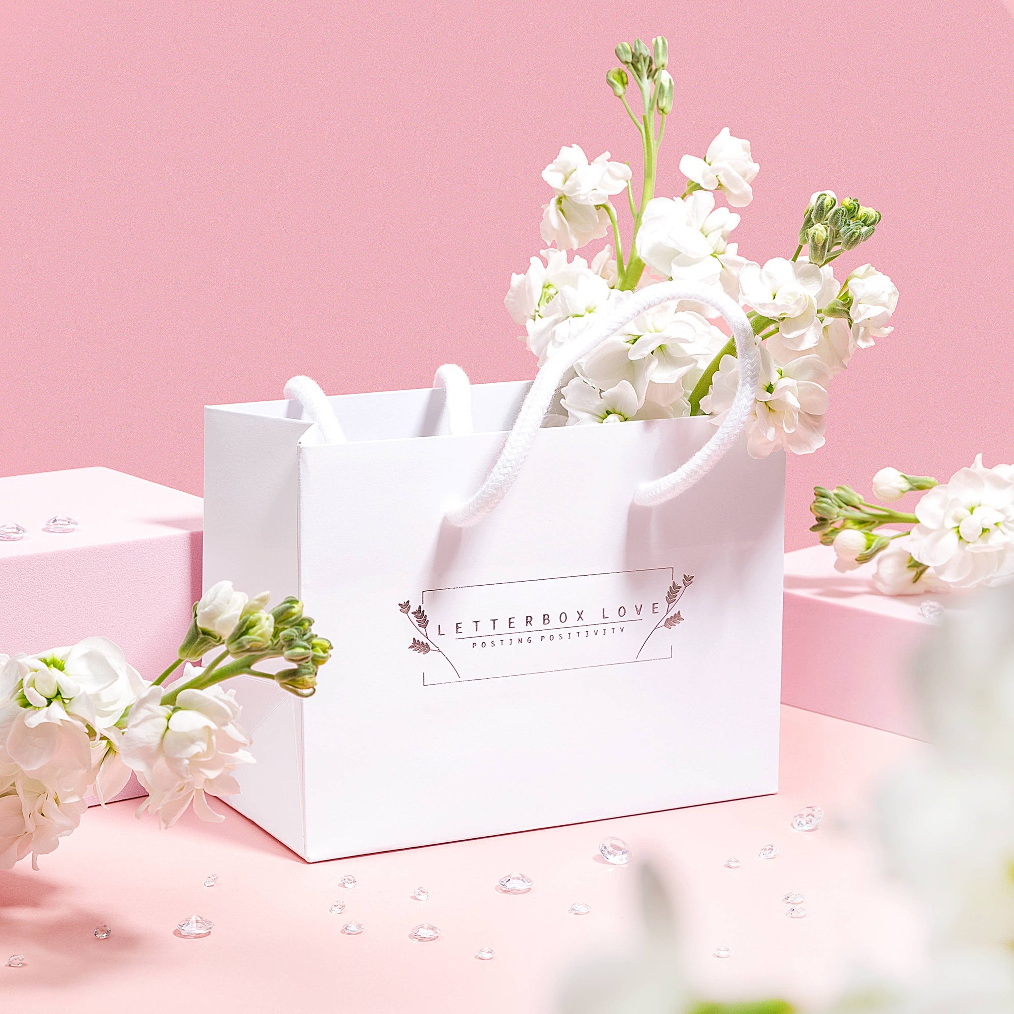 Letterbox Love Luxury White Gift Bag.