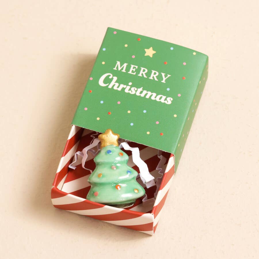 Lisa Angel Tiny Matchbox Ceramic Tokens - Christmas Tree.