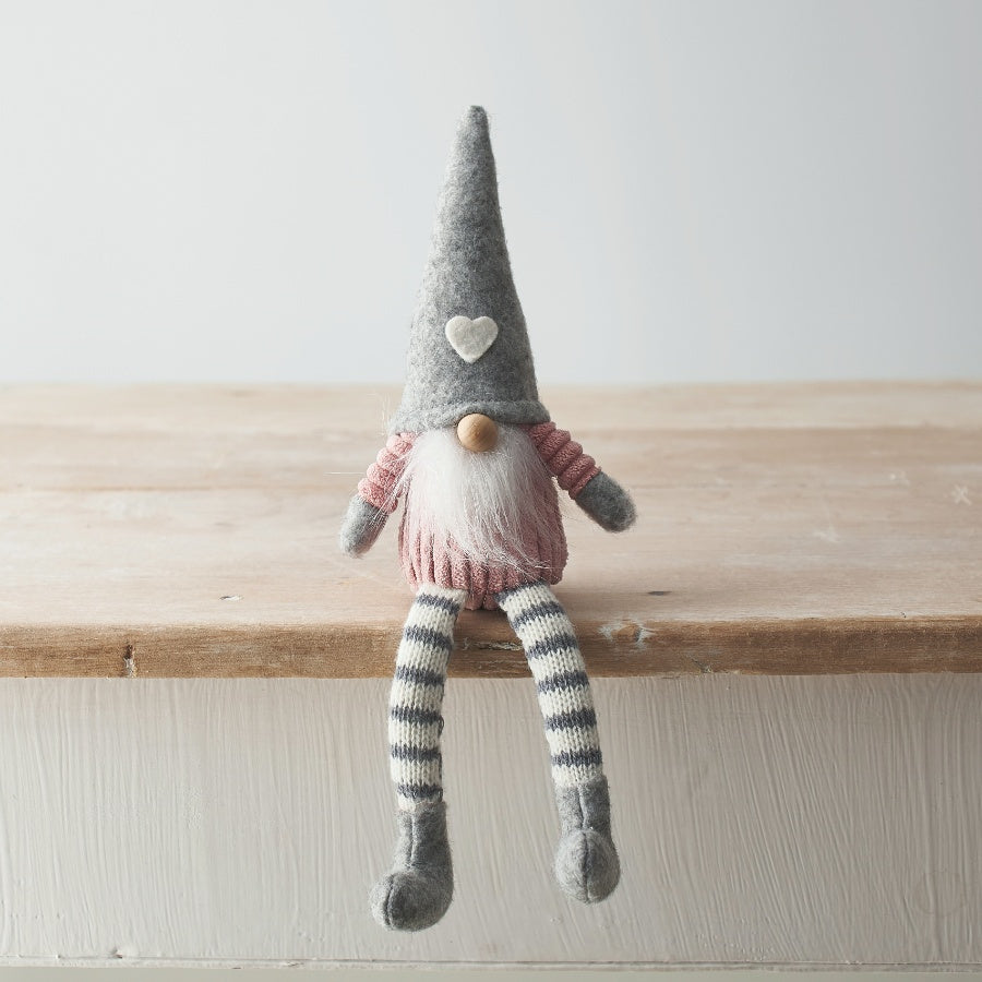 Grey And Pink Gonks Shelf Sitting Gonk  25cm tall.