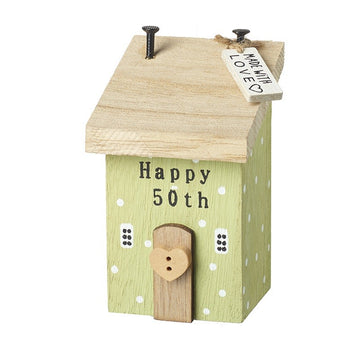 Heaven Sends Happy 50th Wooden House Birthday Gift
