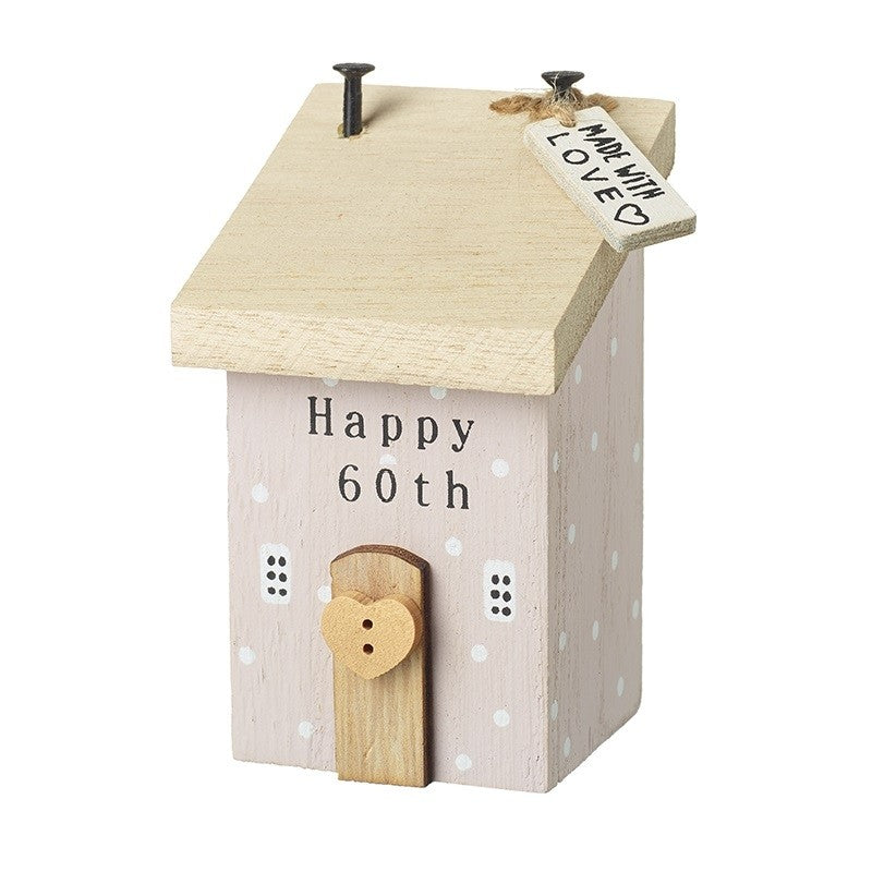 Heaven Sends Happy 60th Wooden House Birthday Gift