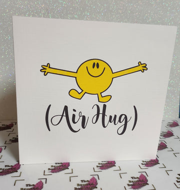 Positive Affirmation Handmade Card 'Air Hug' Smiley Face  Humour Free Delivery