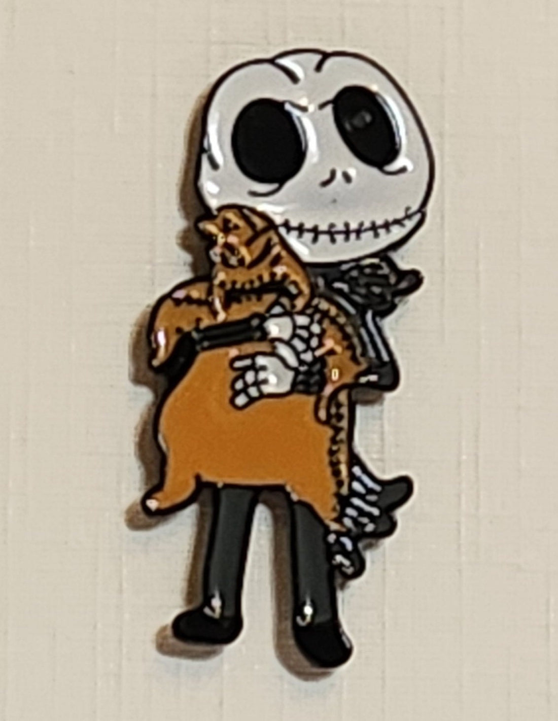 Jack Skellington Enamel Badge On Gift Card Nightmare Before Christmas Jack And Sally Pumpkin King Tim Burton Film